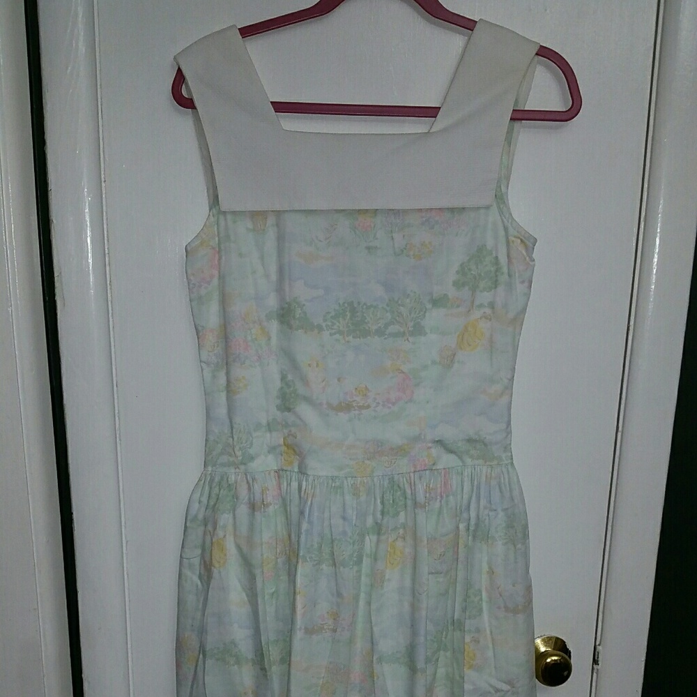 Pastel Picnic Scene Dress